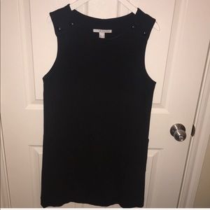 Super cute black straight dress.